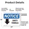 Signmission Dirty Towels (Down Arrow), 24 in W x Rectangle, Plastic OS-2PACK-NS-P-1824-L-11038 - alternate 6